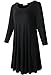 LARACE Women’s 3/4 Sleeve Casual Swing T-Shirt Dresses(1X, Black)