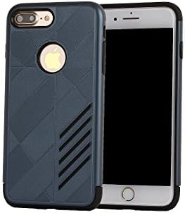 iPhone7 Plus Armor Case, Yishun Fashion Cool Hybrid Dual Layer Silicone Plastic Protective Shell Slim Armour Protection Cover Skin Case for Apple iPhone 7 Plus 5.5'' (Navy-Blue)