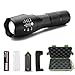 Utopia Home Handheld Tactical LED Flashlight - Zoomable and Adjustable Focus - 5 Lighting Modes - Rechargeable 18650 Battery