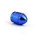 GODESON Blue Car Tire Valve Stems Cap Bullet Style Tire Valve Cap from, 4 Pcs/Set, Aluminum Tire Wheel Stem Air Valve Caps for 8V1 US Schrader Valve, Dustproof Caps