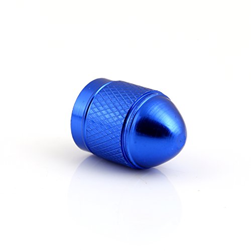 image for GODESON Blue Car Tire Valve Stems Cap Bullet Style Tire Valve Cap from
