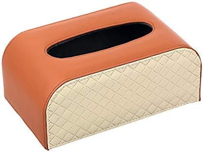 Leather Arc Tissue Box Grid Style Car Paper Holder Organizer Home Auto Accessries,002 [Energy Class A]