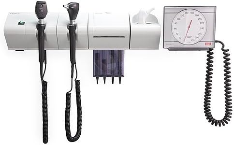 Opticlar 100.030.010/3 S1 Practice LED Wall Mounted Diagnostic Centre with Tip Dispenser and IR Thermometer Bay and Sphyg