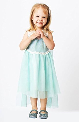 Elsa Frozen Snow Queen Sparkle Lace Dress Costume (3T-4T)