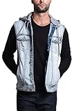 Victorious Detachable Hood Denim Jean Vest Jacket