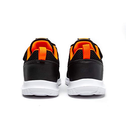 BONDON Black Orange Toddler Little Big Kids Boys Girls Knit Mesh Sneakers Unisex Running Shoes