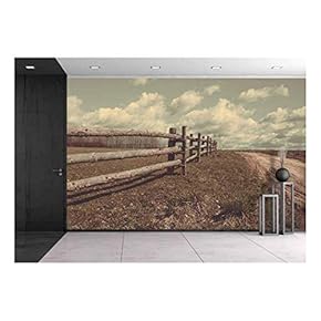 The Stylized Photo of an Old Ranch - Removable Wall Mural | Self-Adhesive Large Wallpaper - 66x96 inches