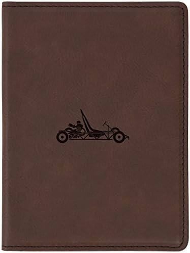 Gokart Brown Leather Passport Holder - Laser Etched Design - 4 X 5.5” Engraved Passport Holder For Women And Men