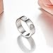 Dubeauty Love Ring Titanium Stainless Steel Couples Engraved Cubic Zirconia Bands Silver Size 7