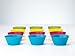 Baking Essentials Silicone Baking Cups, Set of 12 Reusable Cupcake Liners in Four Colors - USE for Muffin, Gelatin, Snacks, Frozen Treats, Ice Cream or Chocolate Shell-lined Dessert Molds, Non-stick (1) by Zaza Kitchen