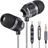 Betron B25 Noise Isolating in Ear Canal Headphones Earphones with Pure Sound and Powerful Bass for iPhone, iPad, iPod, Samsung Smartphones and Tablets (Black with Remote)