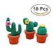 NUOLUX 10pcs Creative Cartoon Cactus Potted Pencil Eraser School Stationery (Random Color)