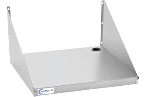 SWOTCATER Stainless Steel Microwave Shelf, 15"x20" 180 lb Heavy Duty Metal Appliance Wall Mount Floating Shelving, Commercial Microwave Rack for Kitchen, Restaurant and Hotel