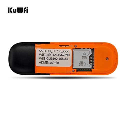 KuWfi Drahtloser Mini-USB Hotspot 3 G WiFi Modem + WiFi Router, Mobile, Wireless, Netzwerk, Hotspot mit SIM-Kartenschlitz, unterstützt 2G/3G Netzwerk, HSPA +/HSPA/UMTS 2100 MHz. Edge: 900/1800 MHz für Außen und Innen im Bus oder im Auto (SI