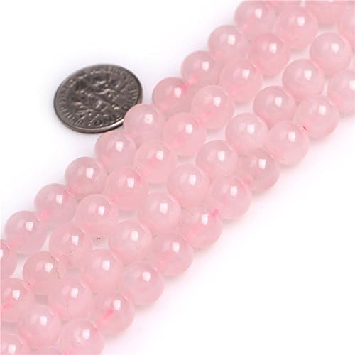 Pretty Pebbles Beads - 15" Rose Quartz Gemstone Beads 8mm round
