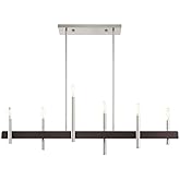 Livex Lighting 49336-91 6 Light Brushed Nickel Linear Chandelier