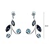 Glamorousky Blue Leaves Earrings with Blue Austrian Element Crystals