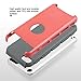 iPod Touch 6 Case,iPod Touch 5 Case,ULAK Dual Layer Slim Protective Hybrid iPod Touch Case Hard PC Cover for Apple iPod Touch 5 6th Generation (Coral Pink + Gray)