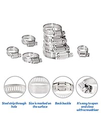 Glarks   Juego de abrazaderas ajustables de acero inoxidable para manguera de agua