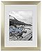 Golden State Art, 11x14 Brushed Aluminum Frame with Ivory Mat for 8x10 Picture - Wide Molding- Swivel Tabs, Sawtooth Hangers - Wall Display (Satin Gold, 1 Pack)