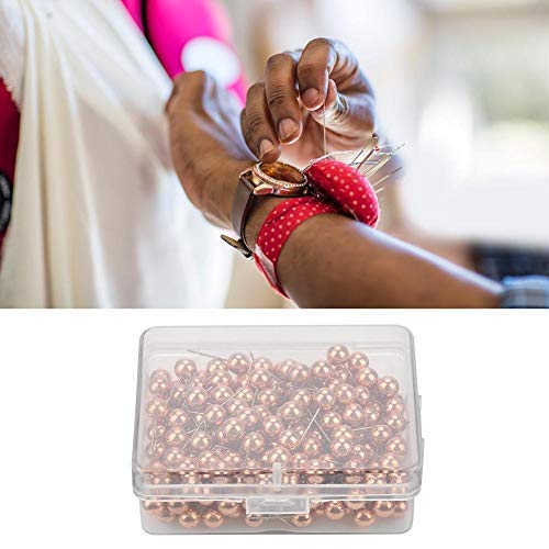 Sewing Pins, 200pcs Pearl Head Straight Pins Quilting Pins for Dressmaking Quilting Pins for Dressmaking Jewelry Components Flower Decoration Rose Gold