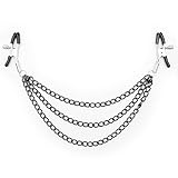 Nipple Clamps with Triple Chain Breast Labia Clips Clit Clamp (Black)