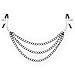 Nipple Clamps with Triple Chain Breast Labia Clips Clit Clamp (Black)