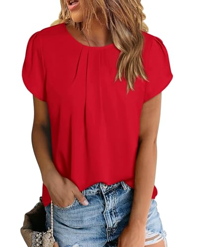 PRETTYGARDEN Women's Basic Short Sleeve Blouse