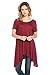 Frumos Womens Short Sleeve Comfy Loose Fit Handkerchief Hem Tunic Top