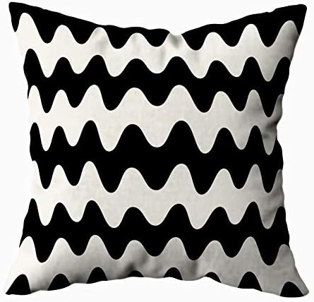 TOMKEY Cusion Pillow Cover, Hidden Zippered 20X20Inch Abstract Wavy Stripes Pattern Decor Throw Cotton Pillow Case Cushion Cover for Home Decor