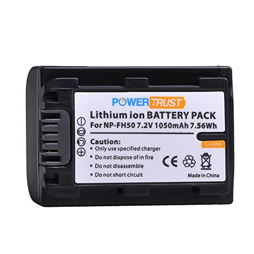 PowerTrust 2-Pack NP-FH50 Battery + USB Dual Charger for Sony NP-FH40 NP-FH30 NP-FP50 NP-FP51 H Series Batteries and DSC-HX1 HX100 HX100V HX200 HX200V HDR-TG1E TG3 TG5 TG7 A230 A290 A330 A390 - Thumbnail 4