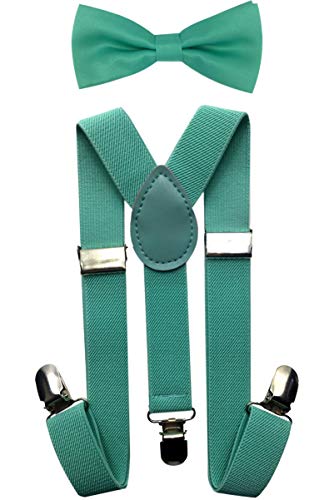 CD Kids, Toddlers Suspender and Bow Tie Set, Adjustable Set and Colors for Boys and Girls (Mint Green)