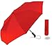 McConnor Automatic Travel Rain Umbrella - Auto Open Close Compact Folding - Windproof Strong and Sturdy Canopy - Heavy Duty Slim Lightweight - Fits in Luggage or Purse, Red