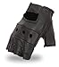 First Mfg Co Roadster Fingerless Leather Gloves - Lightweight Cowhide Leather, Unlined, Perforated Panels, Adjustable Strap