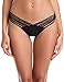 RELLECIGA Women's Shell Design Strappy Black Thong Bikini Bottom Size Small