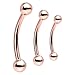 14G Rose Gold IP Over 316L Surgical Steel Curved Barbell - Choose Size