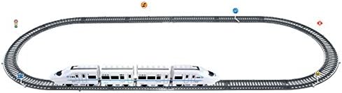 World of Wheels High Speed Railway Motorized Cart Train Set (4-Piece), White