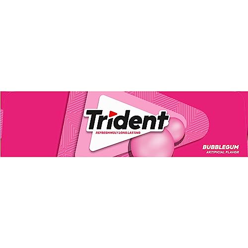 TRIDENT BUBBLEGUM SUGAR FREE GUM, TRAVEL ACCESSORIES, 12 PACKS OF 14 PIECES (168 TOTAL PIECES)