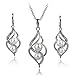 Long Way® Fashion Gold/Silver Plated Austrian Crystal Necklace Drop Earrings Set Imitated Pearl Jewelry Set Wedding Jewelry For Women