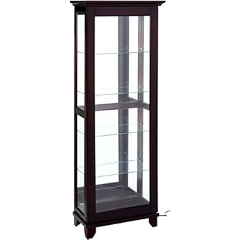 Amazon Com 5 Shelf Curio Cabinet With Mirrored Back And Can