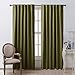 NICETOWN Living Room Blackout Draperies Curtains for Christmas Decorations, (Olive Green Color) W52 x L84, 2 Pieces, Room Darkening Window Blackout Drape Panels