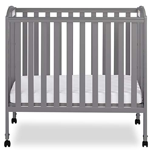 Dream On Me 3-in-1 Folding Portable Crib, Steel Grey