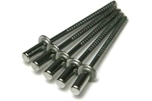 ALBANYCOUNTYFASTENERS Closed End Sealed Pop Rivets 1/8#4CE Stainless Steel Blind Rivets 4-2, 1/8" x 1/8" Grip (0.063-0.125) QTY 100
