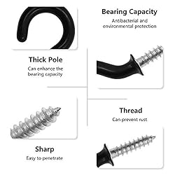PHITUODA 50Pcs 7/8-Inch Cup Hooks Ceiling