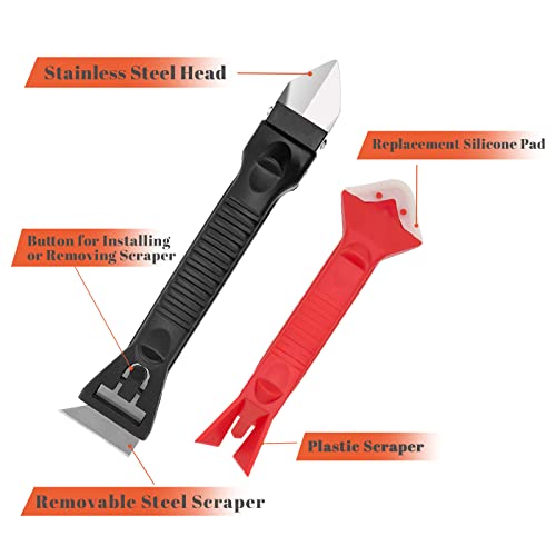 Caulking ToolCaulk Remover Tool Kit,Grout Removal Tool,Silicone Caulk