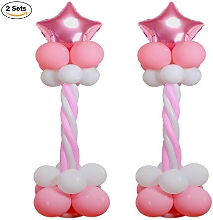 Balloon Arch. Kwayi Balloon Column Arch Kit 2 Sets With 40Pcs Latex Balloons And Instruction, 59” Height Portable Balloon Arch Kit Decoration For Baby Shower / Birthday / Party / Wedding / Celebration
