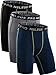 Neleus Men's 3 Pack Compression Short,047,Black,Grey,Navy Blue,US M,EU L