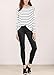 Oyanus Womens Stripe Long Sleeve Black and White Loose Casual Blouse Tshirt Tops