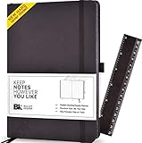 Undated Planner Daily/Weekly / Monthly Planner Organizer - A5 Non-Dated 12 Month Academic Agenda by Bullet Keeper, Black Leather Hardcover (A5)