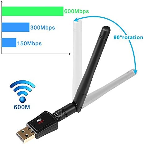 Wireless USB Wifi Adapter - AC 600M Dual Band (2.4G/150Mbps+5G/433Mbps), USB WiFi Network Dongle Adapter, Support Windows XP/Vista/7/8/8.1/10 (32/64bits) MAC OS